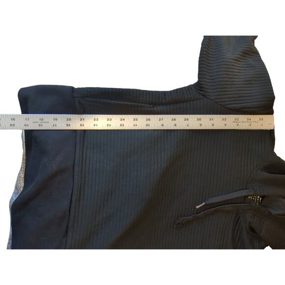 Nike Women's Dri-Fit Drawstring Hoodie Black Ribbed Knit Sz XSmall - Picture 10 of 10